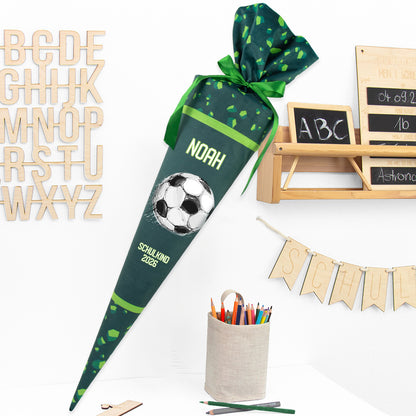Deine Schultüte aus Stoff mit Wunschname - Jungs Modell 16 - 85 cm