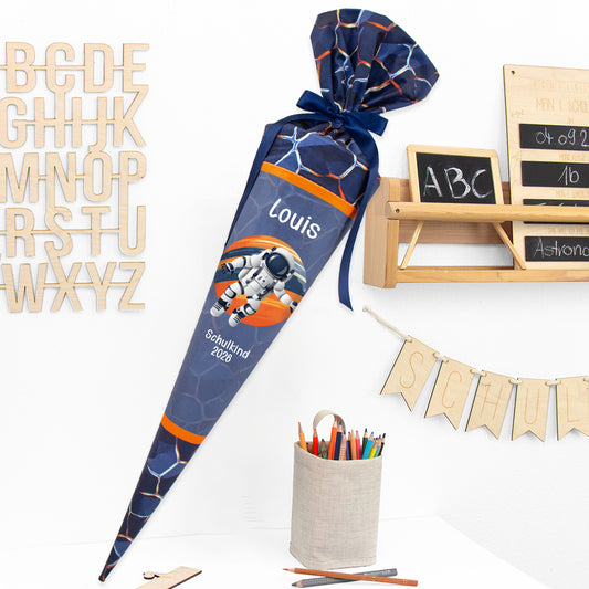 Deine Schultüte aus Stoff mit Wunschname - Jungs Modell 17 - 70 cm