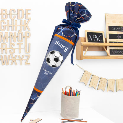 Deine Schultüte aus Stoff mit Wunschname - Jungs Modell 17 - 85 cm