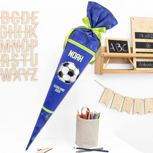 Deine Schultüte aus Stoff mit Wunschname - Jungs Modell 18 - 70 cm
