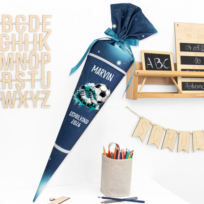 Deine Schultüte aus Stoff mit Wunschname - Jungs Modell 2 - 85 cm