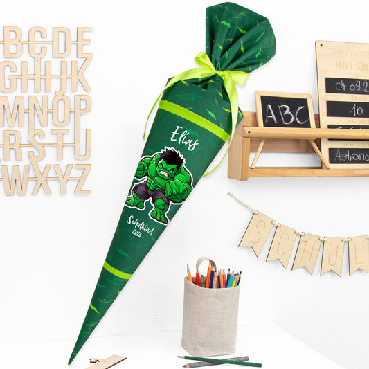 Deine Schultüte aus Stoff mit Wunschname - Jungs Modell 5 - 70 cm