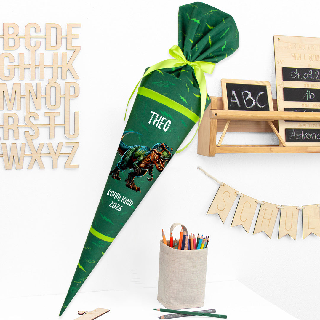 Deine Schultüte aus Stoff mit Wunschname - Jungs Modell 5 - 85 cm