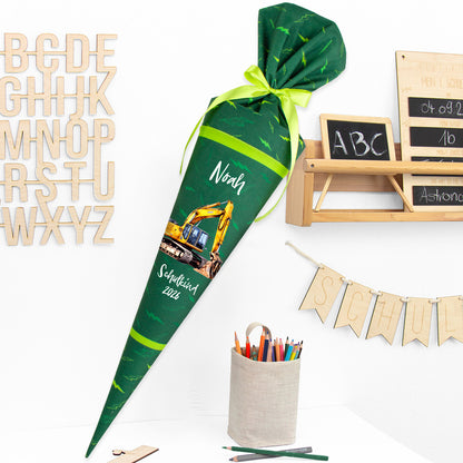 Deine Schultüte aus Stoff mit Wunschname - Jungs Modell 5 - 85 cm
