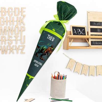 Deine Schultüte aus Stoff mit Wunschname - Jungs Modell 6 - 70 cm