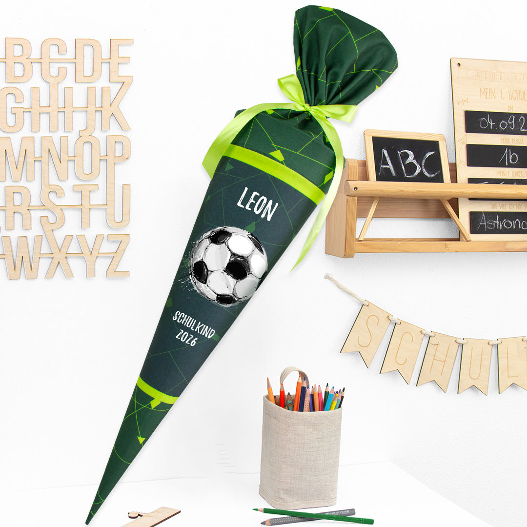Deine Schultüte aus Stoff mit Wunschname - Jungs Modell 6 - 70 cm
