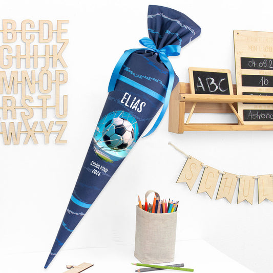 Deine Schultüte aus Stoff mit Wunschname - Jungs Modell 7 - 70 cm