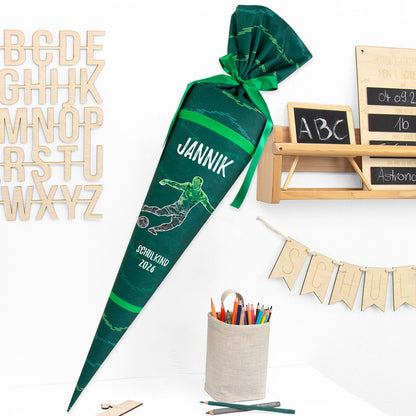 Deine Schultüte aus Stoff mit Wunschname - Jungs Modell 8 - 85 cm