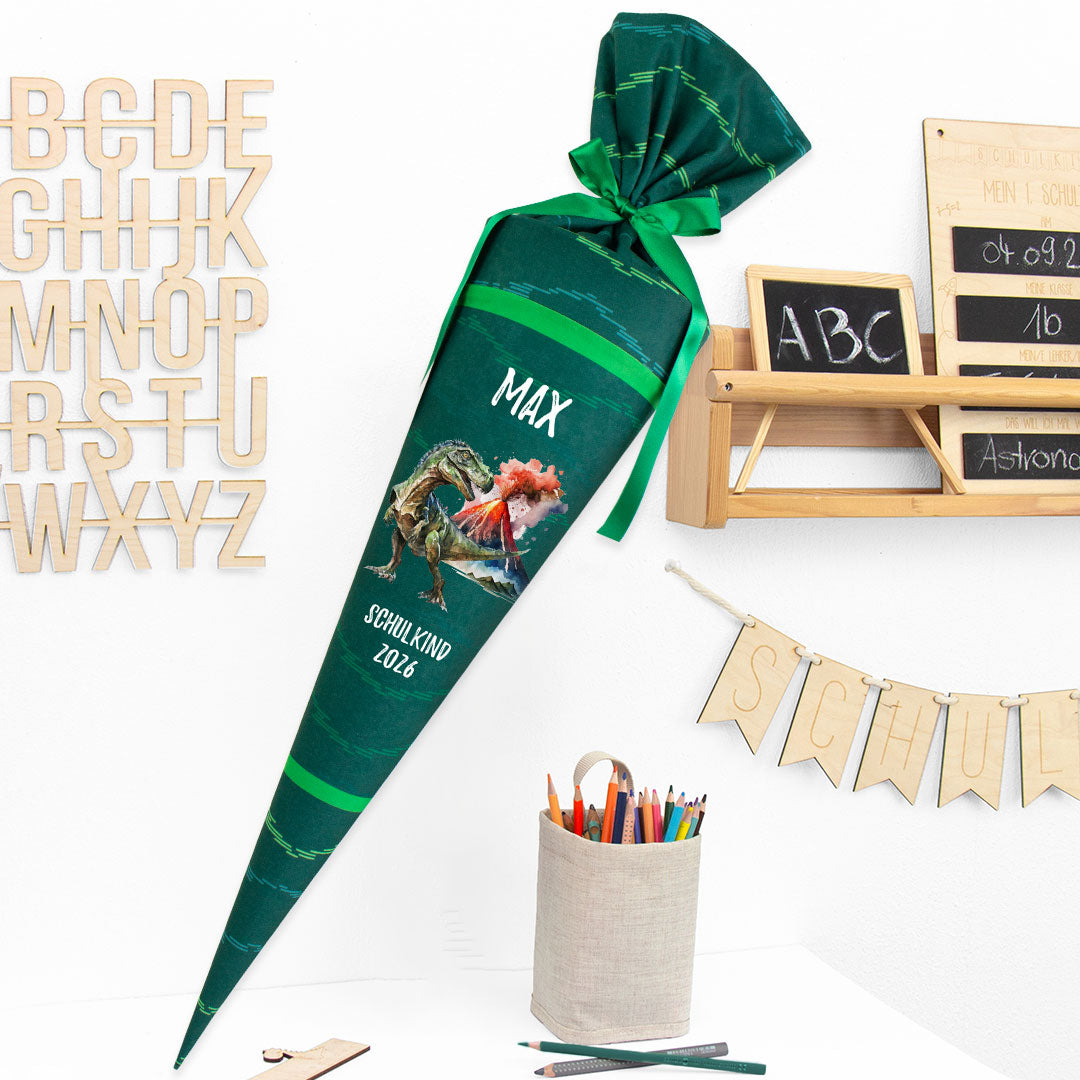 Deine Schultüte aus Stoff mit Wunschname - Jungs Modell 8 - 85 cm