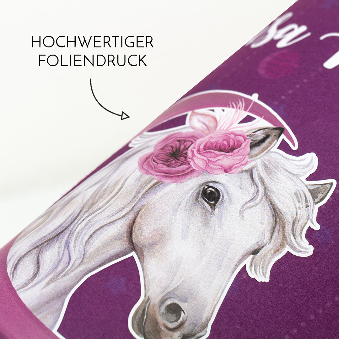 Deine Schultüte aus Stoff mit Wunschname - Mädchen Modell 17 - 85 cm