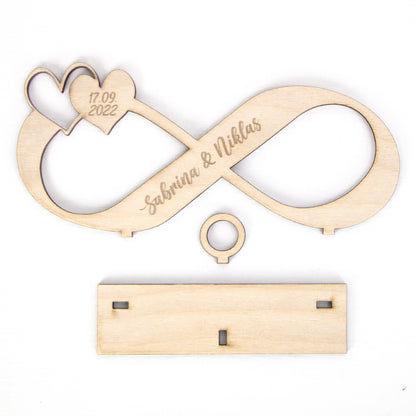 Geschenkkarte - Holz - Geldgeschenk Hochzeit -  Unendlichkeitszeichen- Wunschname