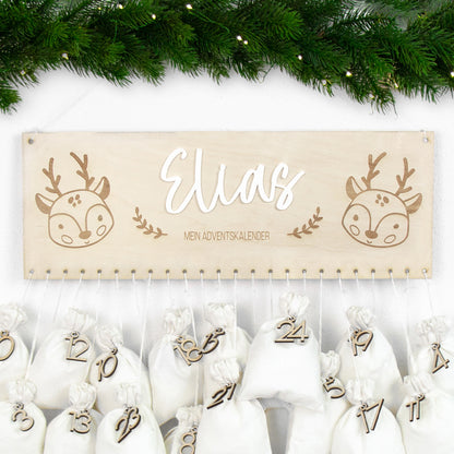 Adventskalender | Holz | Leiste | Rentier | Acryl | personalisierbar