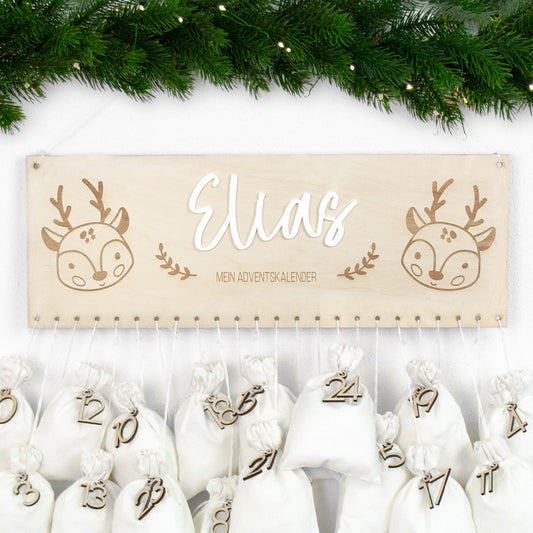 Adventskalender | Holz | Leiste | Rentier | Acryl | personalisierbar