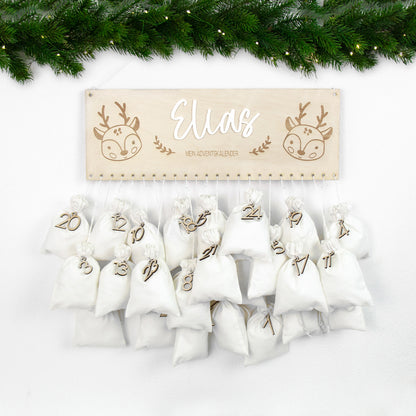 Adventskalender | Holz | Leiste | Rentier | Acryl | personalisierbar