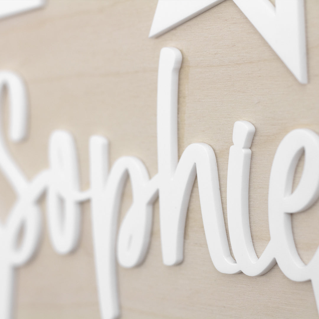 Adventskalender | Holz | Stern | Acryl weiß | personalisierbar