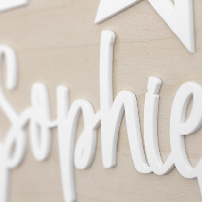 Adventskalender | Holz | Stern | Acryl weiß | personalisierbar