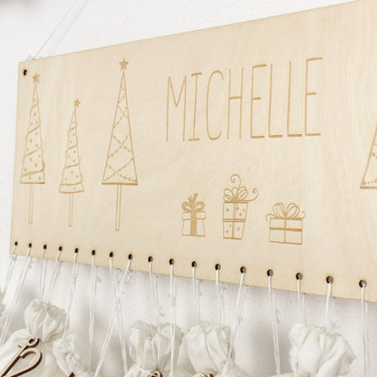 Adventskalender | Holz | Leiste | Tannenbäume | personalisierbar