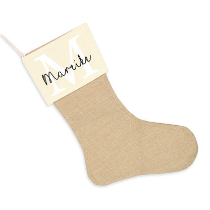 Nikolausstrumpf zum Befüllen Weihnachtssocke aus Jute  personalisiert mit Name - Buchstaben Initialen