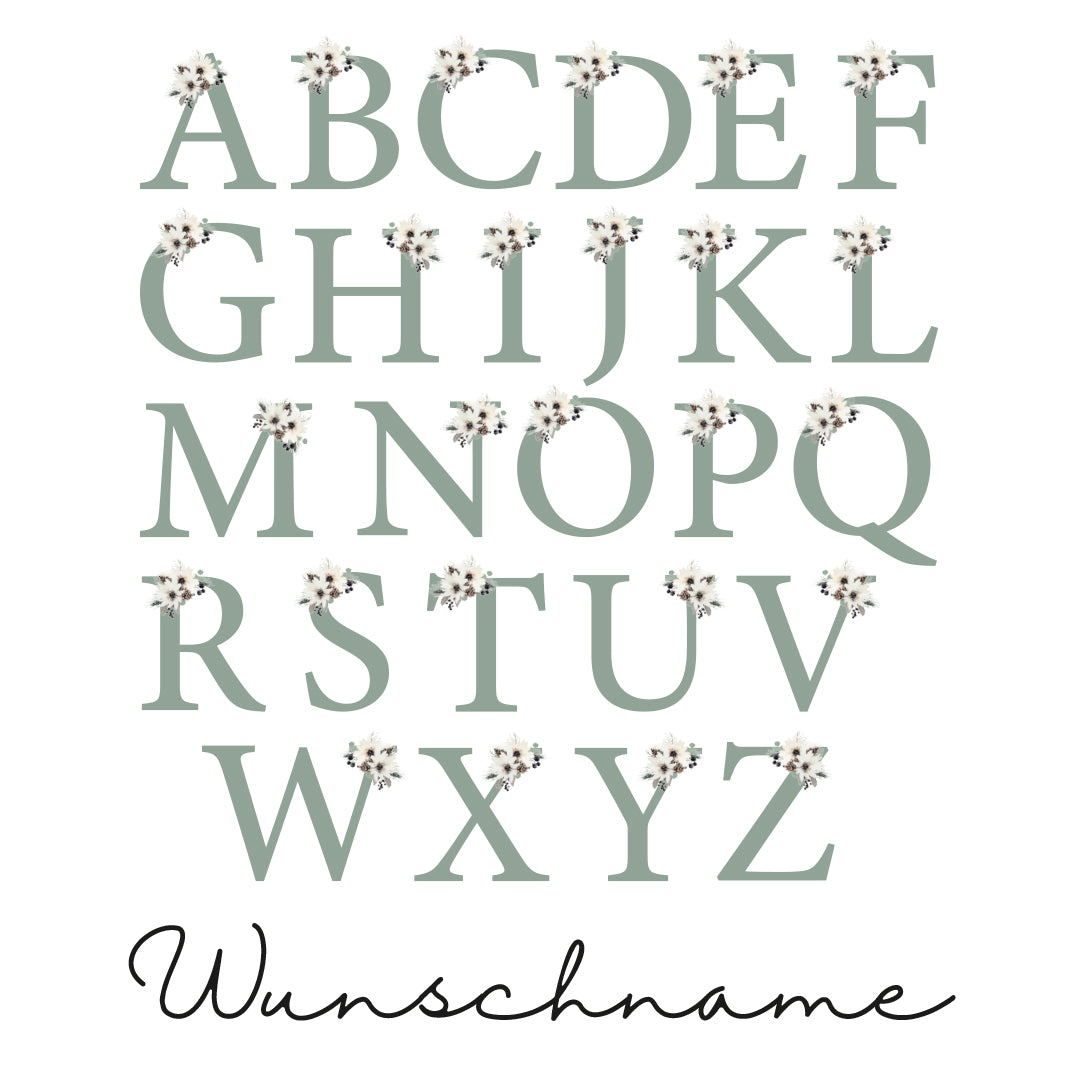 Nikolausstrumpf zum Befüllen Weihnachtssocke aus Jute  personalisiert mit Name - Winterbuchstaben Initialen