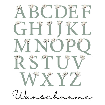 Nikolausstrumpf zum Befüllen Weihnachtssocke aus Jute  personalisiert mit Name - Winterbuchstaben Initialen