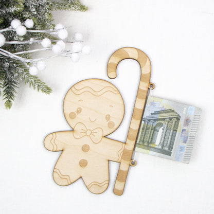 Geschenkkarte - Holz - Geldgeschenk Weihnachten - Lebkuchenmann