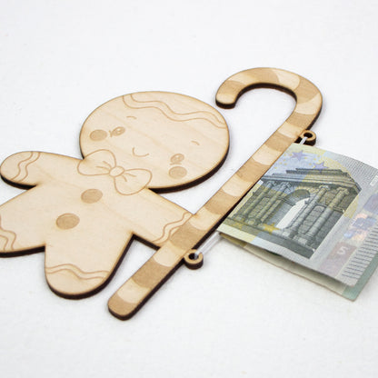 Geschenkkarte - Holz - Geldgeschenk Weihnachten - Lebkuchenmann