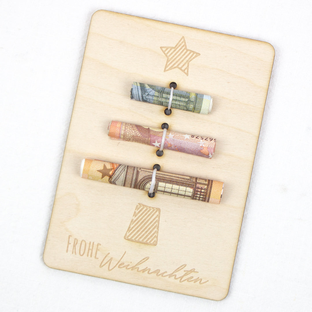 Geschenkkarte - Holz - Geldgeschenk Weihnachten - Weihnachtsbaum