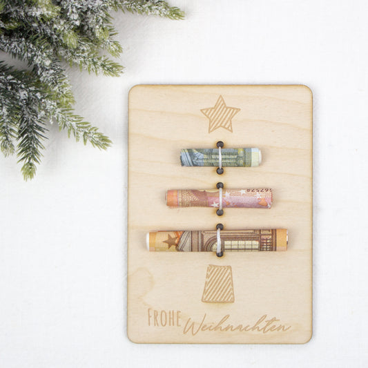 Geschenkkarte - Holz - Geldgeschenk Weihnachten - Weihnachtsbaum