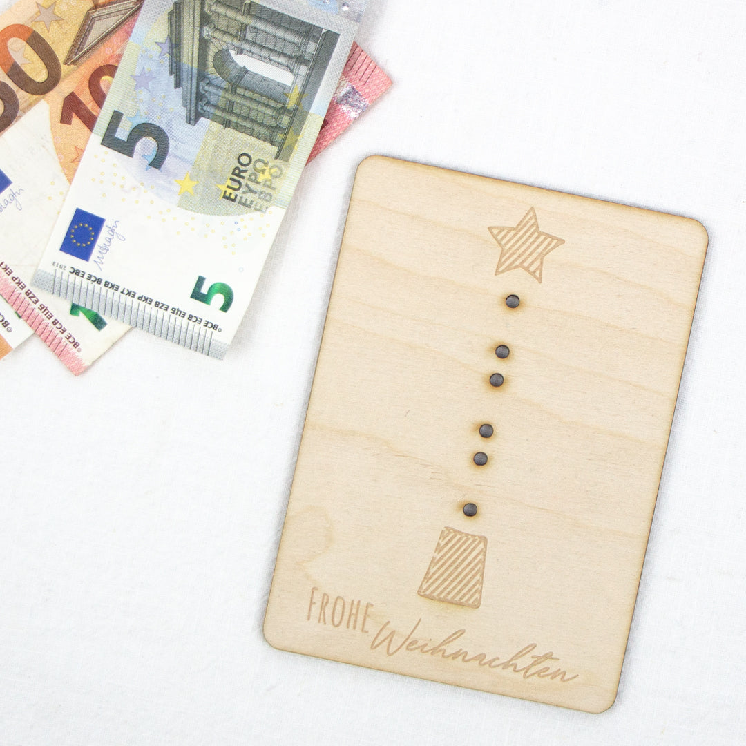 Geschenkkarte - Holz - Geldgeschenk Weihnachten - Weihnachtsbaum