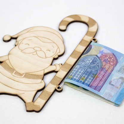 Geschenkkarte - Holz - Geldgeschenk Weihnachten - Weihnachtsmann