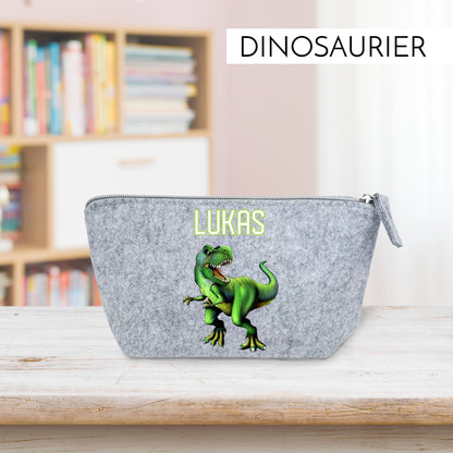 Personalisiertes Mäppchen aus Filz für Kinder individuelles Schlampermäppchen mit Name und Wunschmotiv Jungs