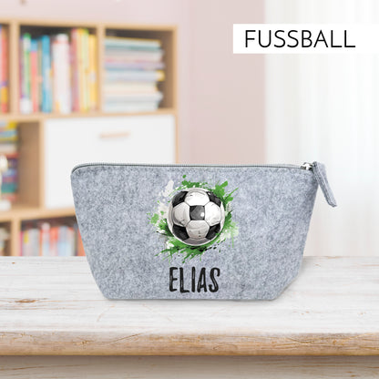 Personalisiertes Mäppchen aus Filz für Kinder individuelles Schlampermäppchen mit Name und Wunschmotiv Jungs