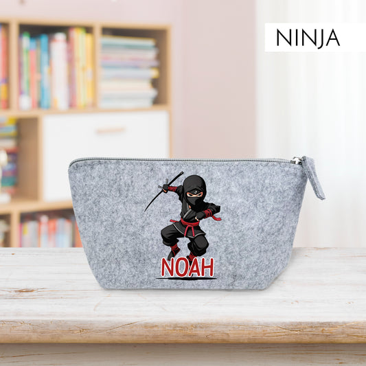 Personalisiertes Mäppchen aus Filz für Kinder individuelles Schlampermäppchen mit Name und Wunschmotiv Jungs