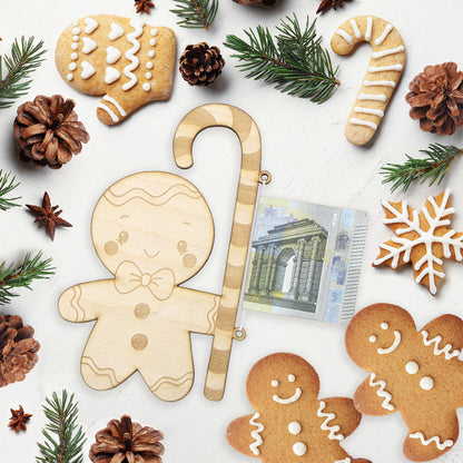 Geschenkkarte - Holz - Geldgeschenk Weihnachten - Lebkuchenmann