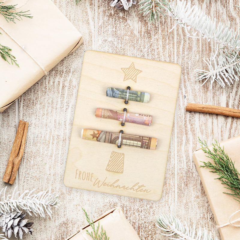Geschenkkarte - Holz - Geldgeschenk Weihnachten - Weihnachtsbaum