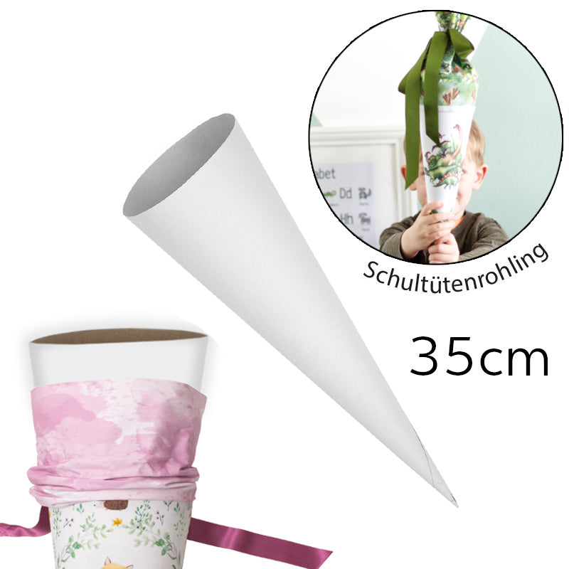 Schultüten Rohling aus Pappe rund stabil Geschwistertüte 35 cm