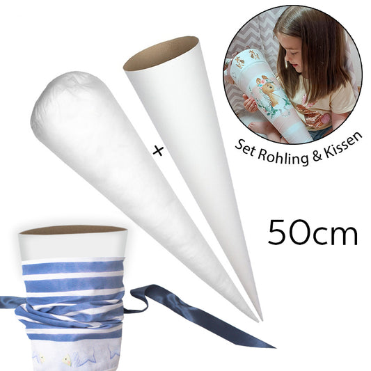 Set Rohling + Kissen für Schultüte DIY Bastelset 50 cm