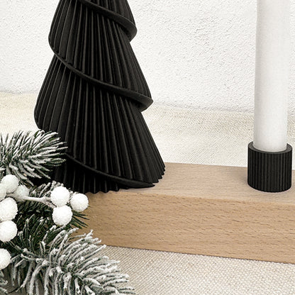 Adventskranz modern aus Holz Kerzenhalter Set Skandi Adventsleiste 3D-Druck mit LED-Kerzen Kerzen