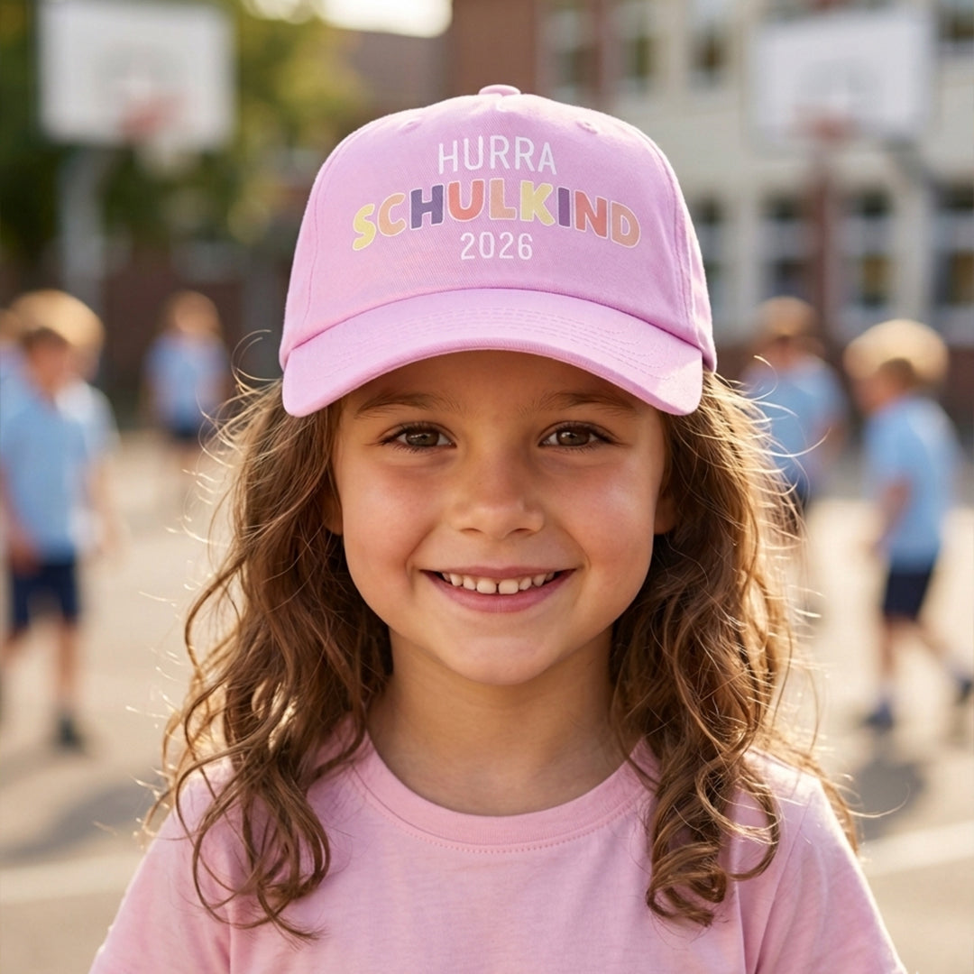 Kappe bedruckt Kindergröße verstellbare Basecap „Schulkind 2026“