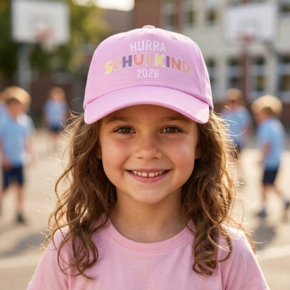 Kappe bedruckt Kindergröße verstellbare Basecap „Schulkind 2026“