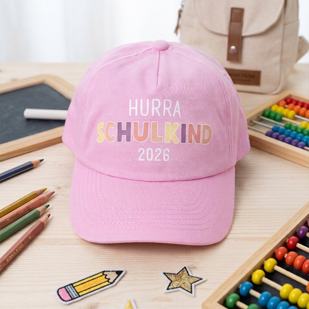 Kappe bedruckt Kindergröße verstellbare Basecap „Schulkind 2026“