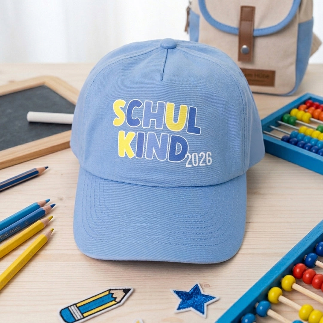 Kappe bedruckt Kindergröße verstellbare Basecap „Schulkind 2026“