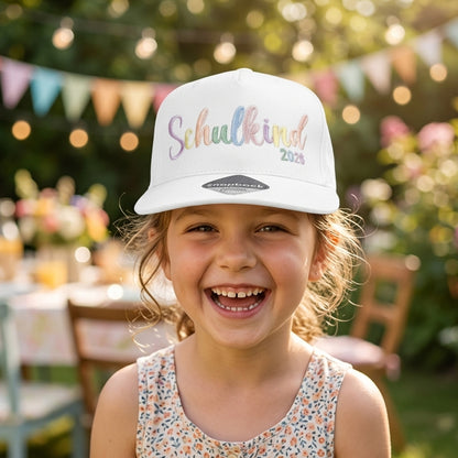 Snapback Cap bestickt Pastell Basecap Kappe „Schulkind 2026“