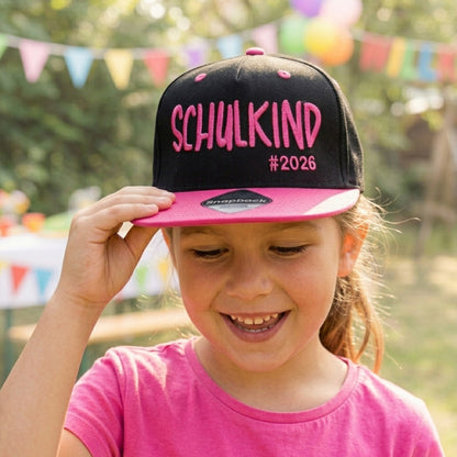 Snapback Cap bestickt zweifarbige Basecap Kappe „Schulkind 2026“