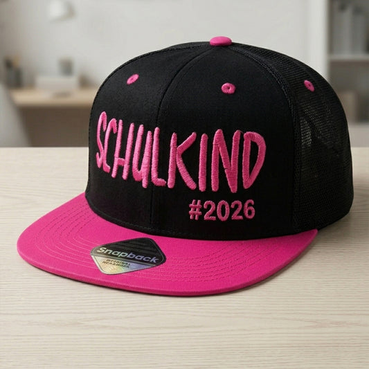 Snapback Cap bestickt zweifarbige Basecap Kappe „Schulkind 2026“