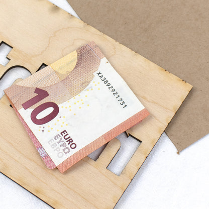 Geschenkkarte - Holz - Geldgeschenk Du wolltest doch nichts oder