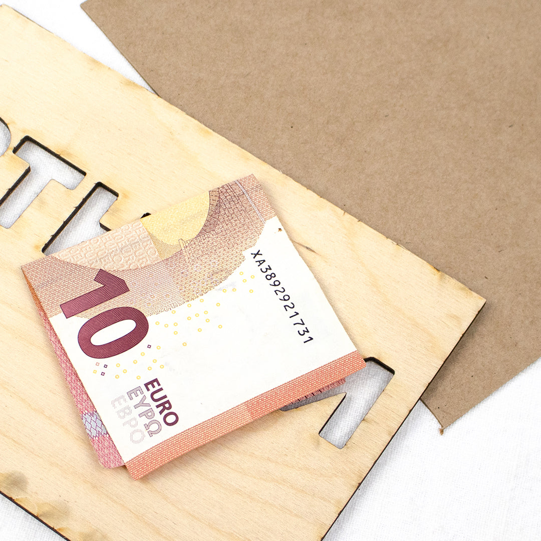 Geschenkkarte - Holz - Geldgeschenk - Nichts Nada Niente