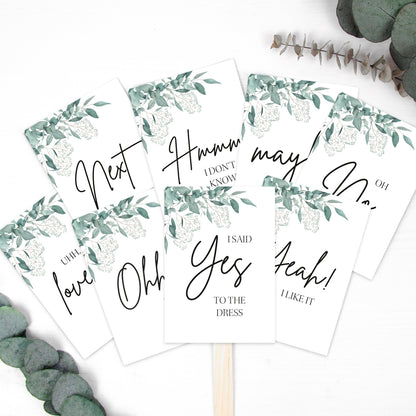 Brautkleid Anprobe Postkarten Set 8 Stück A6 Karten zur Hochzeit Say Yes To The Dress Eukalyptus