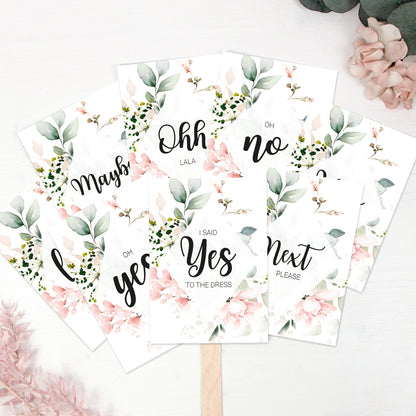 Brautkleid Anprobe Postkarten Set 8 Stück A6 Karten zur Hochzeit Say Yes To The Dress Pfingstrosen