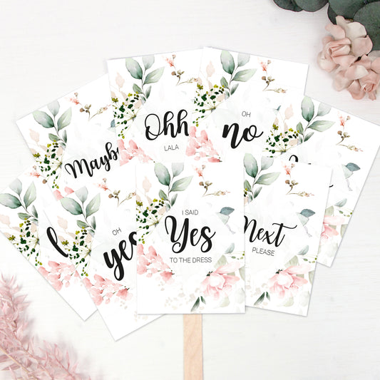 Brautkleid Anprobe Postkarten Set 8 Stück A6 Karten zur Hochzeit Say Yes To The Dress Pfingstrosen